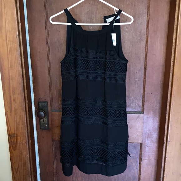 Loft black embroidered sleeveless dress NWT XS - Picture 5 of 5